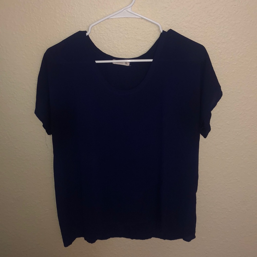 Navy chiffon top